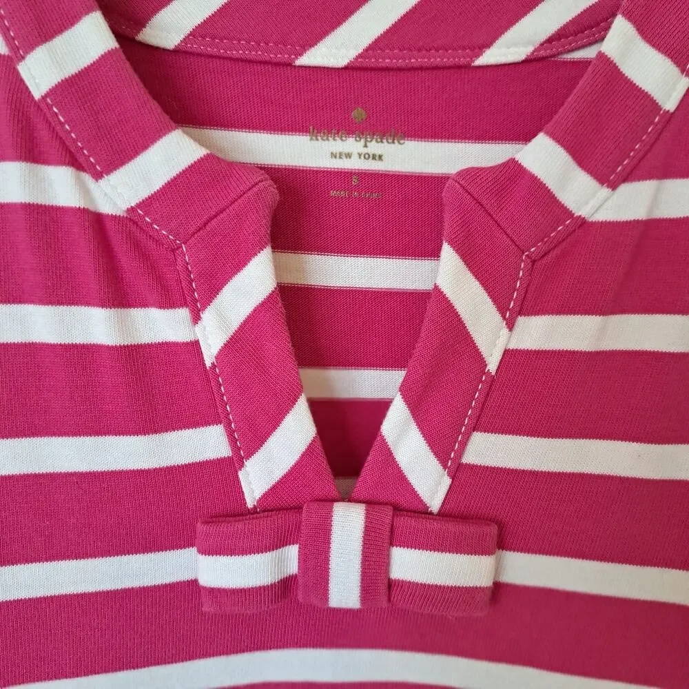 Kate Spade Tropez Striped Sleeveless Mini Dress Rio Pink & White Small - Picture 6 of 10